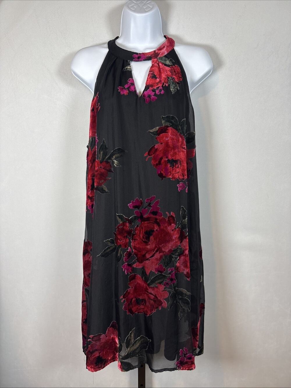 As U Wish Velvet Burnout Dress Womens XL Black Whimsigoth Dark Romance Y2K Fairy
